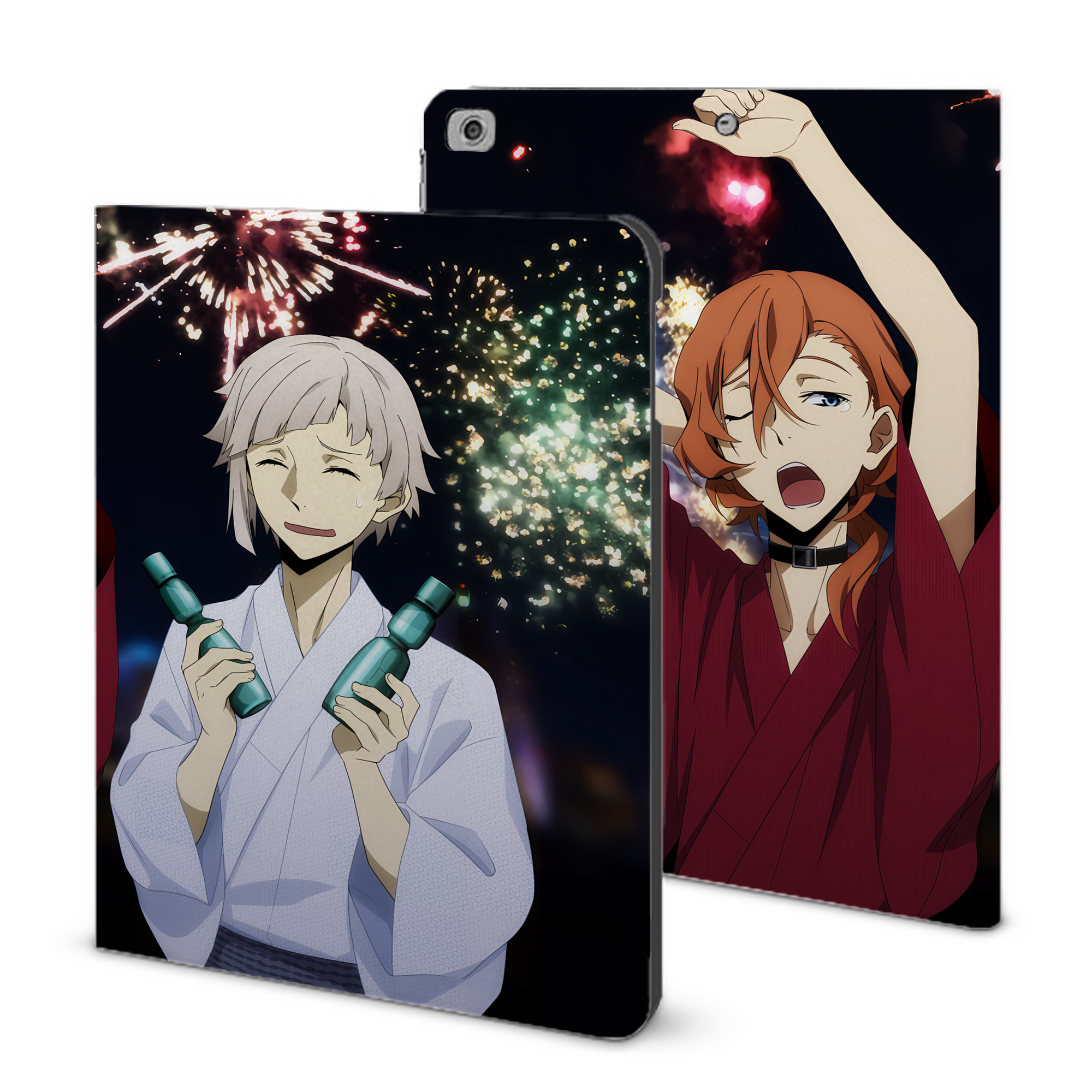 （画像用） 文豪ストレイドッグス Bungo Stray Dogs IPad ケース ブック型 PUレザー TPU 耐衝撃 軽量 薄型 ペン収納なし 全面保護 IPad 各モデル対応